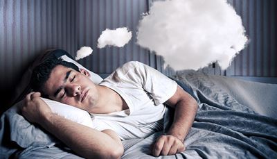 sen, osoba, ložnice, polštář, tričko, oblak, loket, deka, paže
