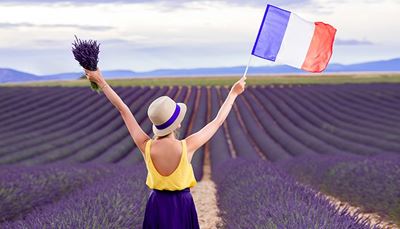 skrybėlė, purpurinė, prancūzija, horizontas, levanda, vėliava, laukas, puokštė, ledi