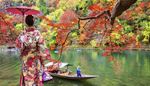 кимоно, лодкар, япония, клон, лодка, езеро, гейша, чадър